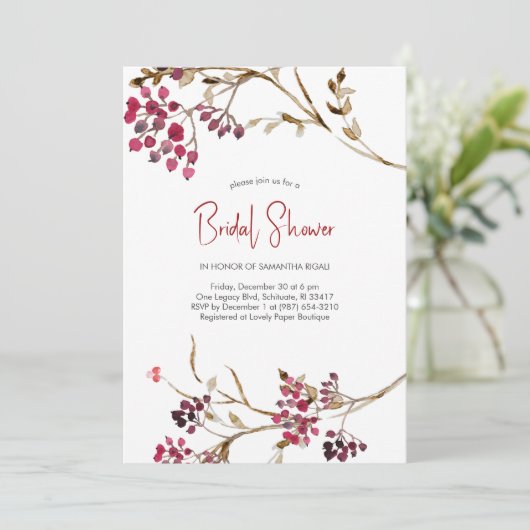 Invitations de douche nuptiale d'automne Brown | B (Debout devant)