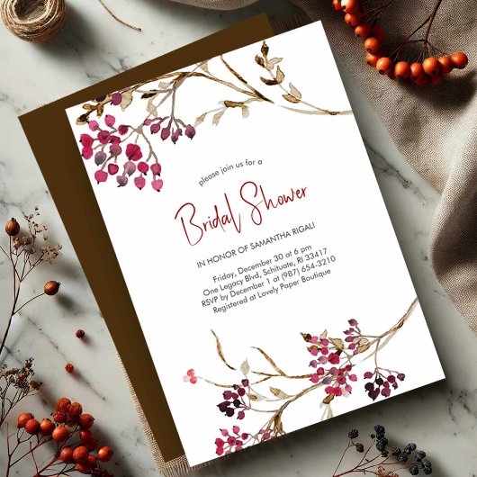 Invitations de douche nuptiale d'automne Brown | B