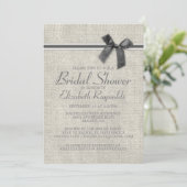 Invitations de douche nuptiale de Burlap rustique  (Debout devant)