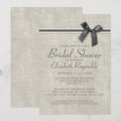 Invitations de douche nuptiale de Burlap rustique  (Devant / Derrière)