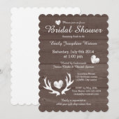 Invitations de douche nuptiale de cerf de bois rus (Devant / Derrière)