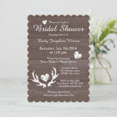 Invitations de douche nuptiale de cerf de bois rus (Debout devant)