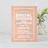 Invitations de douche nuptiale de corail rustique (Debout devant)