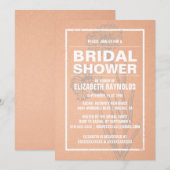 Invitations de douche nuptiale de corail rustique (Devant / Derrière)