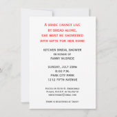 Invitations de douche nuptiale de cuisine (Dos)