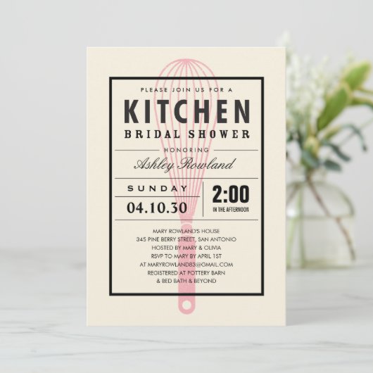 Invitations de douche nuptiale de cuisine (Debout devant)