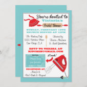 Invitations de douche nuptiale de cuisine rétro (Devant / Derrière)