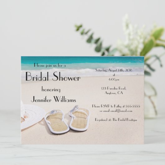 Invitations de douche nuptiale de destination Sun (Debout devant)