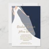 Invitations de douche nuptiale de la Marine Robe e (Devant)