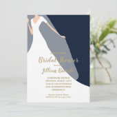 Invitations de douche nuptiale de la Marine Robe e (Debout devant)