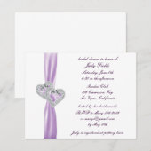 Invitations de douche nuptiale de lavande de coeur (Devant / Derrière)