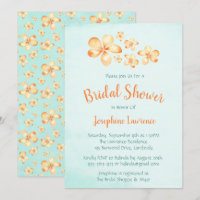 Invitations de douche nuptiale de l'île Plumeria