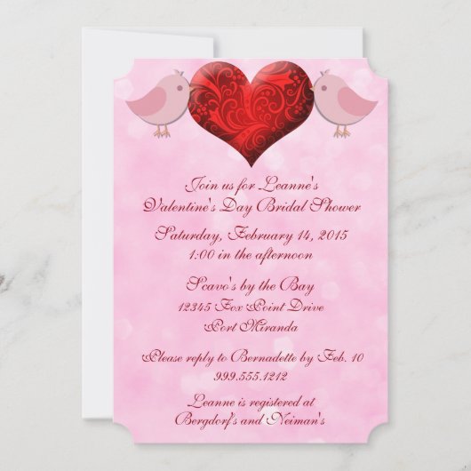 Invitations de douche nuptiale de Lovebird Valenti (Devant)