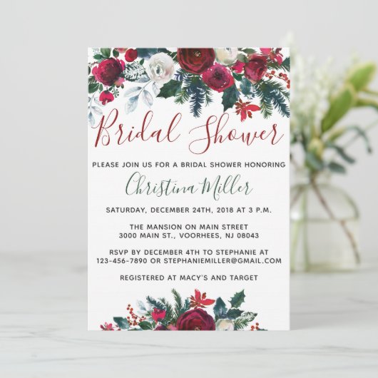 Invitations de douche nuptiale de Noël - Fêtes (Debout devant)