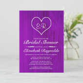 Invitations de douche nuptiale de pays violet (Debout devant)