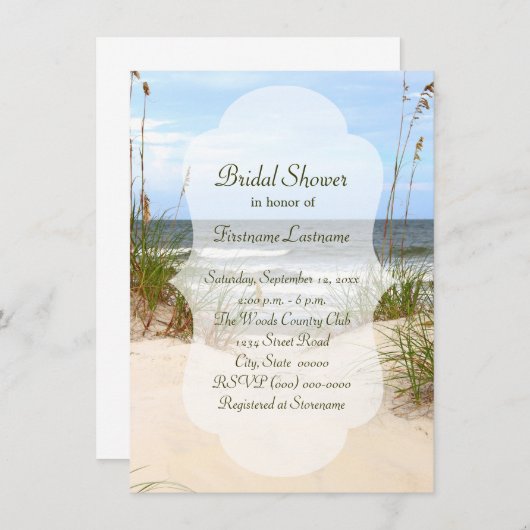 Invitations de douche nuptiale de plage (Devant / Derrière)