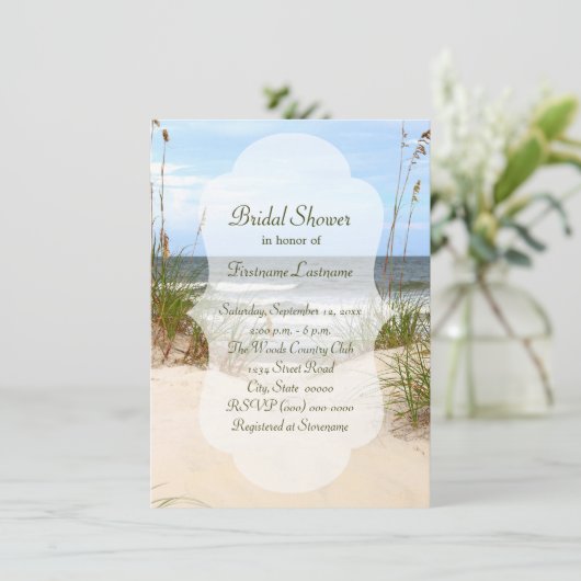 Invitations de douche nuptiale de plage (Debout devant)