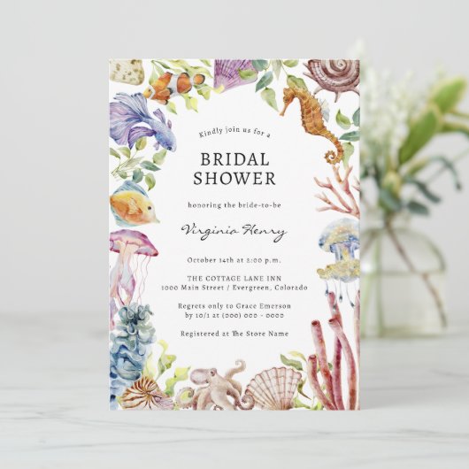 Invitations de douche nuptiale de plage (Debout devant)