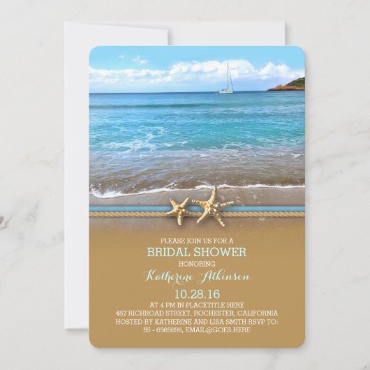 Invitations de douche nuptiale de plage (Devant)