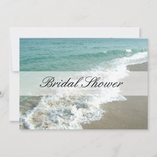 Invitations de douche nuptiale de plage, Aqua Blue (Devant)