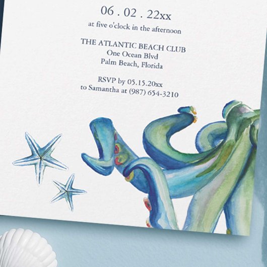 Invitations de douche nuptiale de plage | Créature