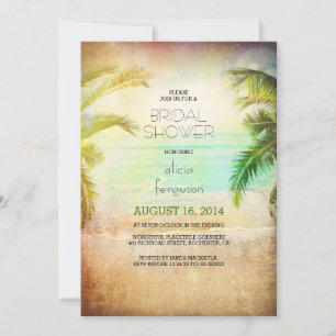 Invitations de douche nuptiale de plage de Sunset
