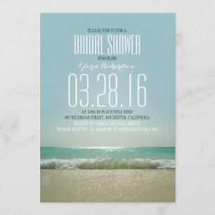 Invitations de douche nuptiale de plage moderne av