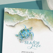 Invitations de douche nuptiale de plage | Tortue d