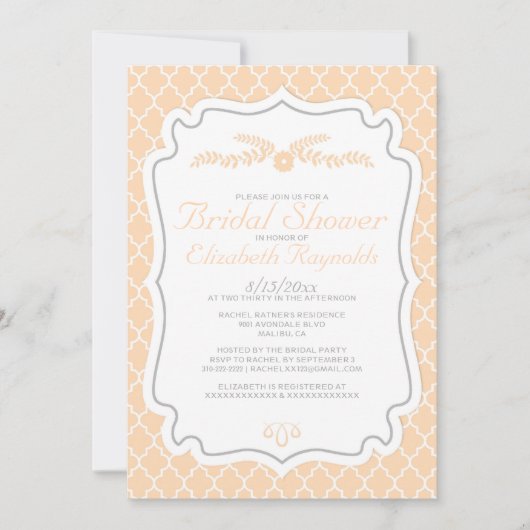 Invitations de douche nuptiale de Quatrefoil (Devant)