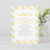 Invitations de douche nuptiale de rayures jaunes (Debout devant)