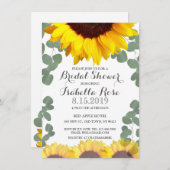 Invitations de douche nuptiale de tournesol Eucaly (Devant / Derrière)