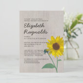 Invitations de douche nuptiale de tournesol vintag (Debout devant)