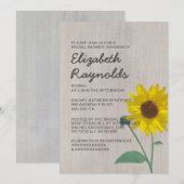 Invitations de douche nuptiale de tournesol vintag (Devant / Derrière)