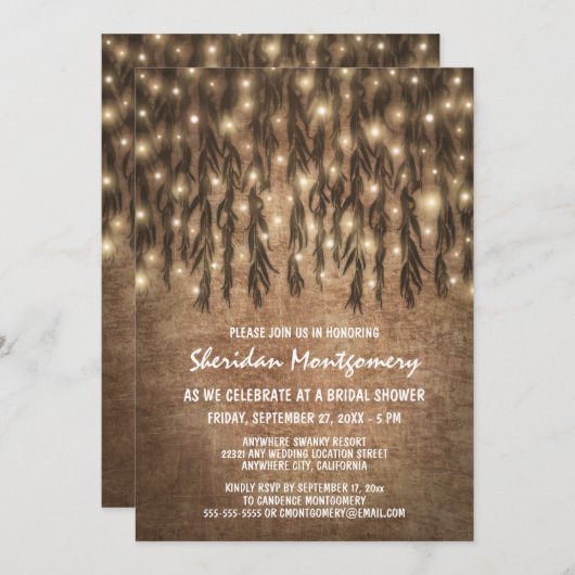 Invitations de douche nuptiale de Willow Tree à pl (Devant / Derrière)