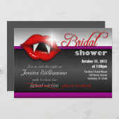Invitations de douche nuptiale d'Halloween Vampire (Devant / Derrière)