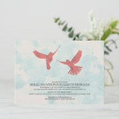 Invitations de douche nuptiale d'oiseaux rouges vi (Debout devant)