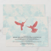 Invitations de douche nuptiale d'oiseaux rouges vi (Devant / Derrière)