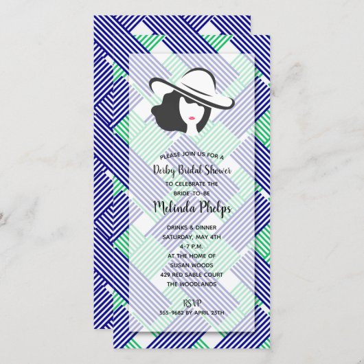 Invitations de douche nuptiale du grand Casquette  (Devant / Derrière)