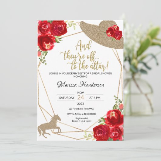 Invitations de douche nuptiale du Kentucky Derby (Debout devant)