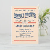 Invitations de douche nuptiale du pays vintage (Debout devant)