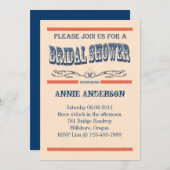 Invitations de douche nuptiale du pays vintage (Devant / Derrière)