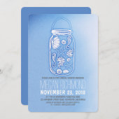 Invitations de douche nuptiale Dusty Blue Beach (Devant / Derrière)