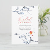 Invitations de douche nuptiale Élégante libellule  (Debout devant)