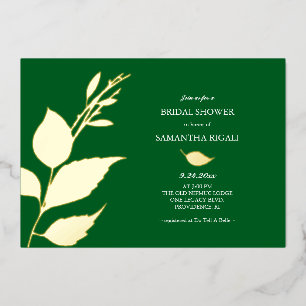 Invitations de douche nuptiale Emerald Green Gold