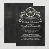 Invitations de douche nuptiale en ardoise occident (Devant / Derrière)
