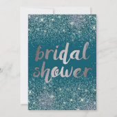 Invitations de douche nuptiale en argent et Partie (Dos)