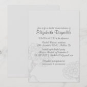 Invitations de douche nuptiale en argent simple (Devant / Derrière)