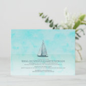 Invitations de douche nuptiale en bateau Whimsical (Debout devant)