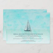 Invitations de douche nuptiale en bateau Whimsical (Devant / Derrière)