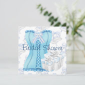 Invitations de douche nuptiale en bleu turquoise (Debout devant)
